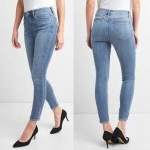 NWT GAP Jeans Women 33x33 Tall Blue Light Wash High Rise True Skinny Denim Jeans